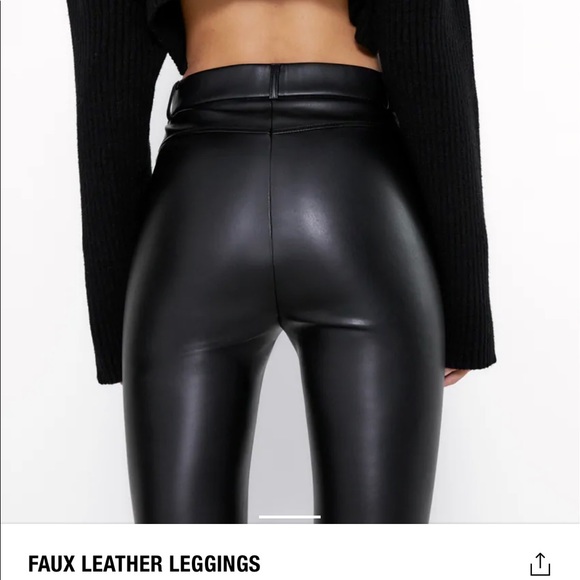 Zara Faux Lather Leggings - Picture 2 of 3